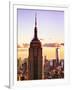 Sunset View, Empire State Building and One World Trade Center (1WTC), Manhattan, NYC, Colors-Philippe Hugonnard-Framed Art Print