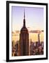 Sunset View, Empire State Building and One World Trade Center (1WTC), Manhattan, NYC, Colors-Philippe Hugonnard-Framed Art Print