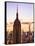 Sunset View, Empire State Building and One World Trade Center (1WTC), Manhattan, NYC, Colors-Philippe Hugonnard-Framed Stretched Canvas