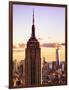 Sunset View, Empire State Building and One World Trade Center (1WTC), Manhattan, NYC, Colors-Philippe Hugonnard-Framed Art Print