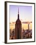 Sunset View, Empire State Building and One World Trade Center (1WTC), Manhattan, NYC, Colors-Philippe Hugonnard-Framed Premium Giclee Print