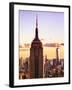 Sunset View, Empire State Building and One World Trade Center (1WTC), Manhattan, NYC, Colors-Philippe Hugonnard-Framed Premium Giclee Print