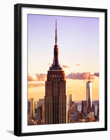 Sunset View, Empire State Building and One World Trade Center (1Wtc), Manhattan, NYC, US, Colors-Philippe Hugonnard-Framed Premium Photographic Print