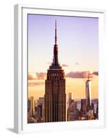 Sunset View, Empire State Building and One World Trade Center (1Wtc), Manhattan, NYC, US, Colors-Philippe Hugonnard-Framed Premium Photographic Print