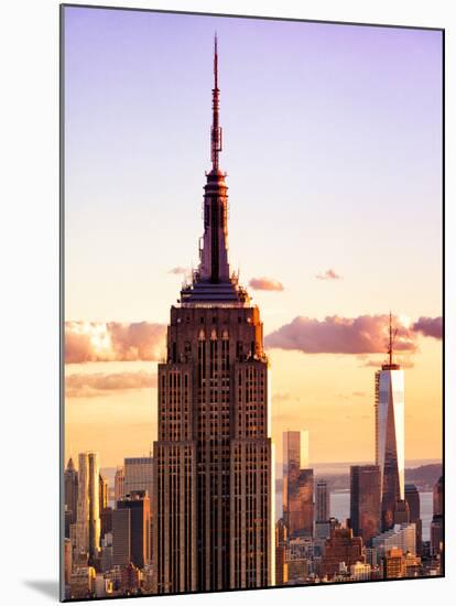 Sunset View, Empire State Building and One World Trade Center (1Wtc), Manhattan, NYC, US, Colors-Philippe Hugonnard-Mounted Premium Photographic Print