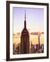 Sunset View, Empire State Building and One World Trade Center (1Wtc), Manhattan, NYC, US, Colors-Philippe Hugonnard-Framed Photographic Print