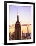 Sunset View, Empire State Building and One World Trade Center (1Wtc), Manhattan, NYC, US, Colors-Philippe Hugonnard-Framed Photographic Print