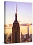 Sunset View, Empire State Building and One World Trade Center (1Wtc), Manhattan, NYC, US, Colors-Philippe Hugonnard-Stretched Canvas