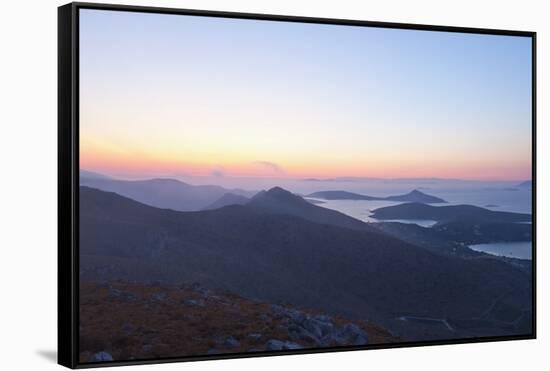 Sunset View from Klidi Mountain, Leros, Greece-Guido Cozzi-Framed Stretched Canvas