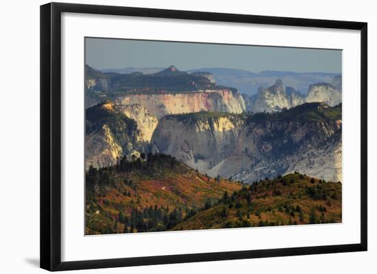 Sunset, View from Kolob Terrace, Zion National Park, Utah, USA-Michel Hersen-Framed Photographic Print