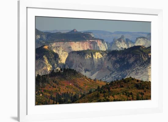 Sunset, View from Kolob Terrace, Zion National Park, Utah, USA-Michel Hersen-Framed Photographic Print