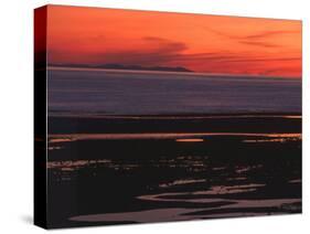 Sunset View from Walney Island Near Barrow-In-Furness Towards Isle of Man Lake District-null-Stretched Canvas