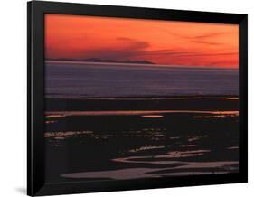 Sunset View from Walney Island Near Barrow-In-Furness Towards Isle of Man Lake District-null-Framed Photographic Print