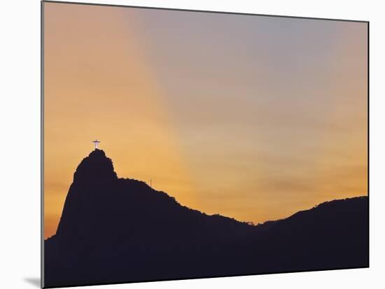 Sunset view of Christ the Redeemer statue and Corcovado Mountain, Rio de Janeiro, Brazil, South Ame-Karol Kozlowski-Mounted Photographic Print