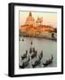 Sunset View of Gondolas in the Grand Canal and the Santa Maria Della Salute, Venice, Italy-Janis Miglavs-Framed Photographic Print