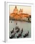 Sunset View of Gondolas in the Grand Canal and the Santa Maria Della Salute, Venice, Italy-Janis Miglavs-Framed Photographic Print