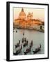 Sunset View of Gondolas in the Grand Canal and the Santa Maria Della Salute, Venice, Italy-Janis Miglavs-Framed Photographic Print