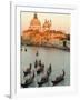 Sunset View of Gondolas in the Grand Canal and the Santa Maria Della Salute, Venice, Italy-Janis Miglavs-Framed Photographic Print