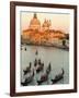 Sunset View of Gondolas in the Grand Canal and the Santa Maria Della Salute, Venice, Italy-Janis Miglavs-Framed Photographic Print