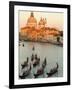 Sunset View of Gondolas in the Grand Canal and the Santa Maria Della Salute, Venice, Italy-Janis Miglavs-Framed Photographic Print