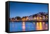 Sunset View of Lagos, Algarve, Portugal-Sabine Lubenow-Framed Stretched Canvas