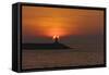 Sunset View of Lighthouse in Manila Bay, Manila, Philippines-Keren Su-Framed Stretched Canvas