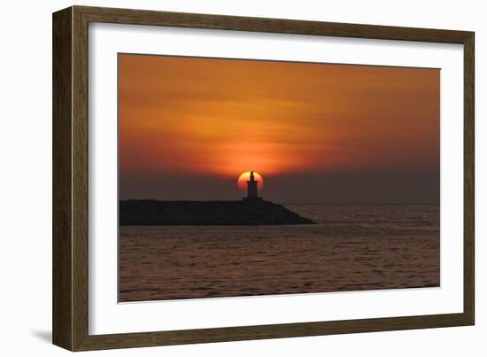 Sunset View of Lighthouse in Manila Bay, Manila, Philippines-Keren Su-Framed Photographic Print