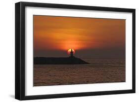 Sunset View of Lighthouse in Manila Bay, Manila, Philippines-Keren Su-Framed Photographic Print