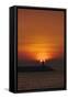 Sunset View of Lighthouse in Manila Bay, Manila, Philippines-Keren Su-Framed Stretched Canvas