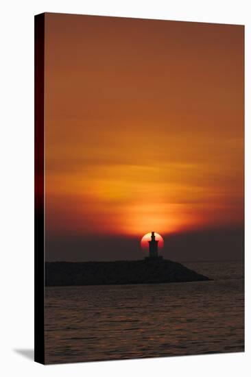 Sunset View of Lighthouse in Manila Bay, Manila, Philippines-Keren Su-Stretched Canvas