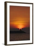 Sunset View of Lighthouse in Manila Bay, Manila, Philippines-Keren Su-Framed Photographic Print