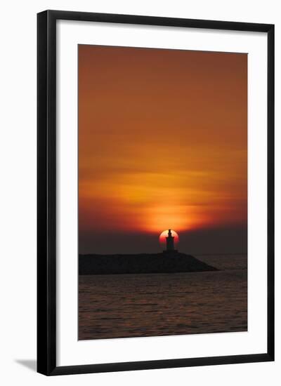 Sunset View of Lighthouse in Manila Bay, Manila, Philippines-Keren Su-Framed Photographic Print