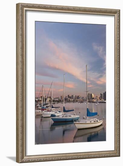 Sunset View of Marina and Downtown, San Diego, California, USA-Jaynes Gallery-Framed Photographic Print