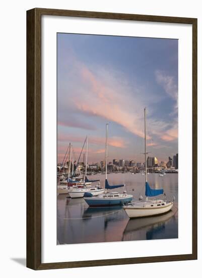 Sunset View of Marina and Downtown, San Diego, California, USA-Jaynes Gallery-Framed Photographic Print