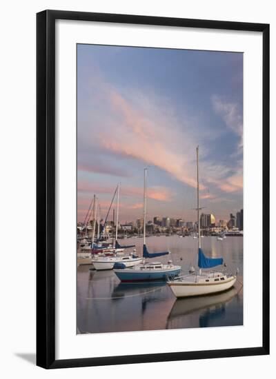 Sunset View of Marina and Downtown, San Diego, California, USA-Jaynes Gallery-Framed Photographic Print