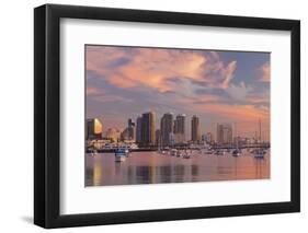 Sunset View of Marina and Downtown, San Diego, California, USA-Jaynes Gallery-Framed Photographic Print