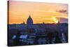 Sunset View of Rome from The Villa Borghese-George Oze-Stretched Canvas