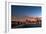 Sunset view of San Francisco from Treasure Island of the Bay Bridge with pink clouds at blue hour-David Chang-Framed Photographic Print