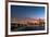 Sunset view of San Francisco from Treasure Island of the Bay Bridge with pink clouds at blue hour-David Chang-Framed Photographic Print