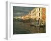 Sunset View of Storm Clouds and Boats on the Grand Canal, Venice, Italy-Janis Miglavs-Framed Photographic Print