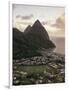 Sunset View of the Pitons and Soufriere, St. Lucia-Walter Bibikow-Framed Photographic Print