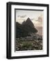 Sunset View of the Pitons and Soufriere, St. Lucia-Walter Bibikow-Framed Photographic Print