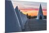 Sunset View of Umbracle Adjacent to El Palau De Les Arts Reina Sofia, City of Arts and Sciences-Cahir Davitt-Mounted Photographic Print