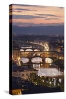Sunset View over Florence and the Ponte Vecchio from Piazza Michelangelo-Stuart Black-Stretched Canvas
