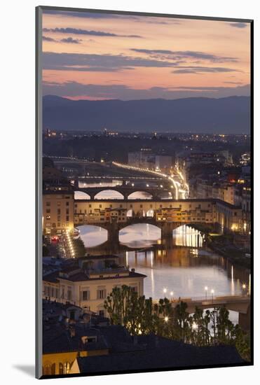 Sunset View over Florence and the Ponte Vecchio from Piazza Michelangelo-Stuart Black-Mounted Photographic Print