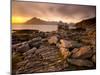 Sunset View over Rocky Foreshore to the Cuillin Hills from Elgol, Isle of Skye, Highland-Lee Frost-Mounted Photographic Print