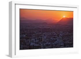 Sunset View over the Cityscape of Alicante Looking Towards Sierra De Fontcalent-Cahir Davitt-Framed Photographic Print