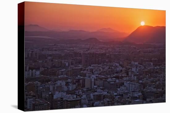 Sunset View over the Cityscape of Alicante Looking Towards Sierra De Fontcalent-Cahir Davitt-Stretched Canvas