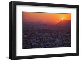 Sunset View over the Cityscape of Alicante Looking Towards Sierra De Fontcalent-Cahir Davitt-Framed Premium Photographic Print