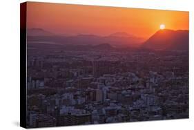 Sunset View over the Cityscape of Alicante Looking Towards Sierra De Fontcalent-Cahir Davitt-Stretched Canvas